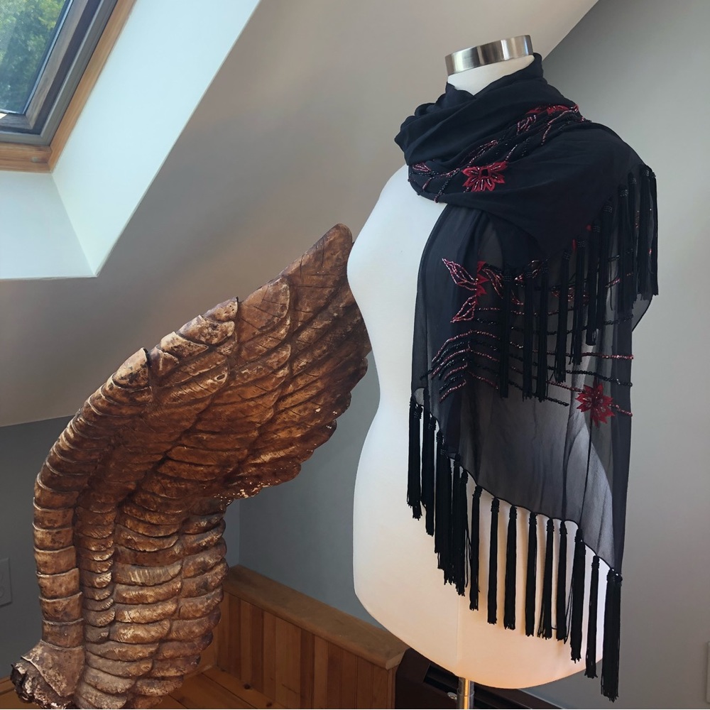 Dramatic Beaded Event Shawl